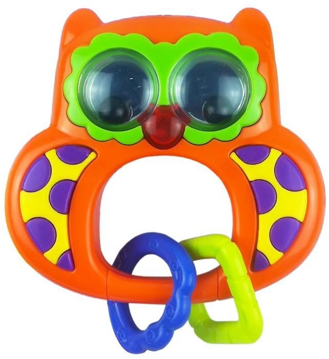 Baby Mix Dětské chrastítko se zvukem, sovička oranžová