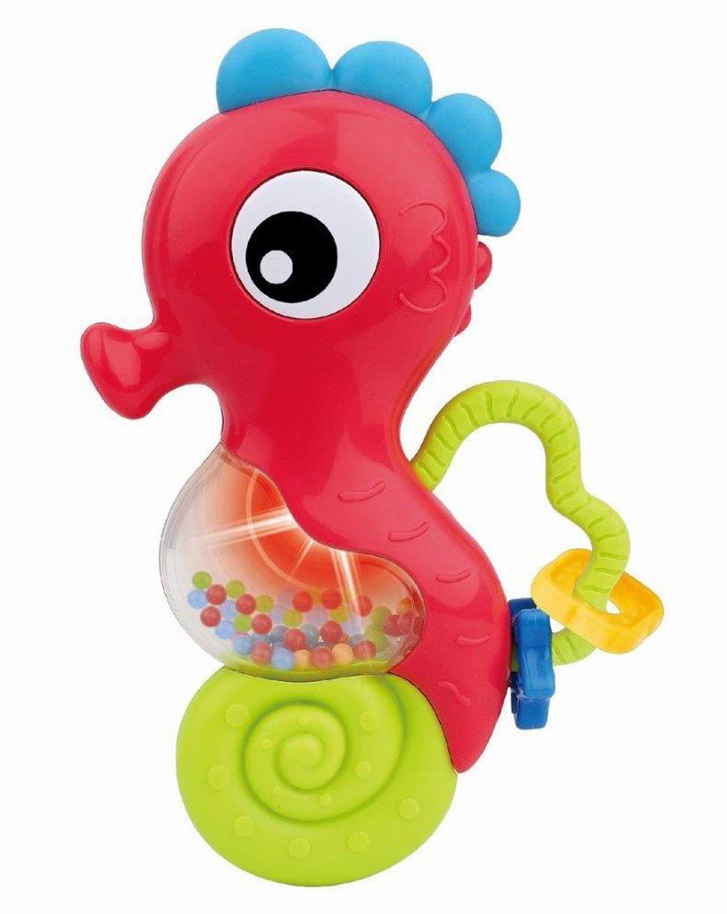 Baby Mix Dětské chrastítko s melodií, mořský koník červený