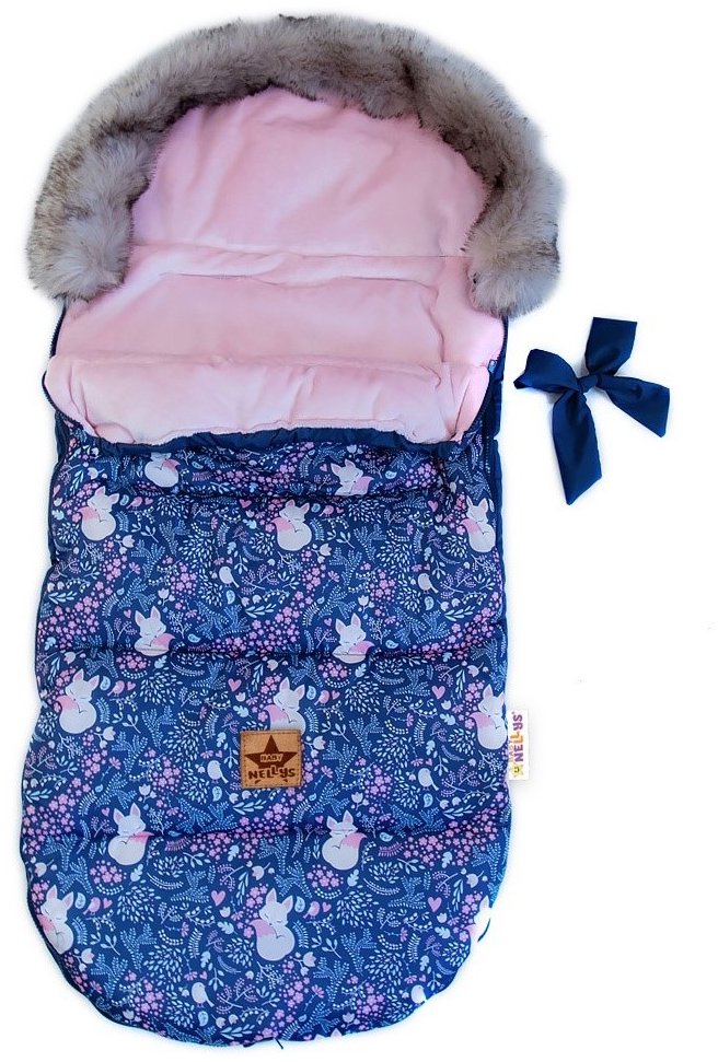 Baby Nellys Dětský fusak maxi Premium Liška, granátový, 110 × 50 cm + rukávník