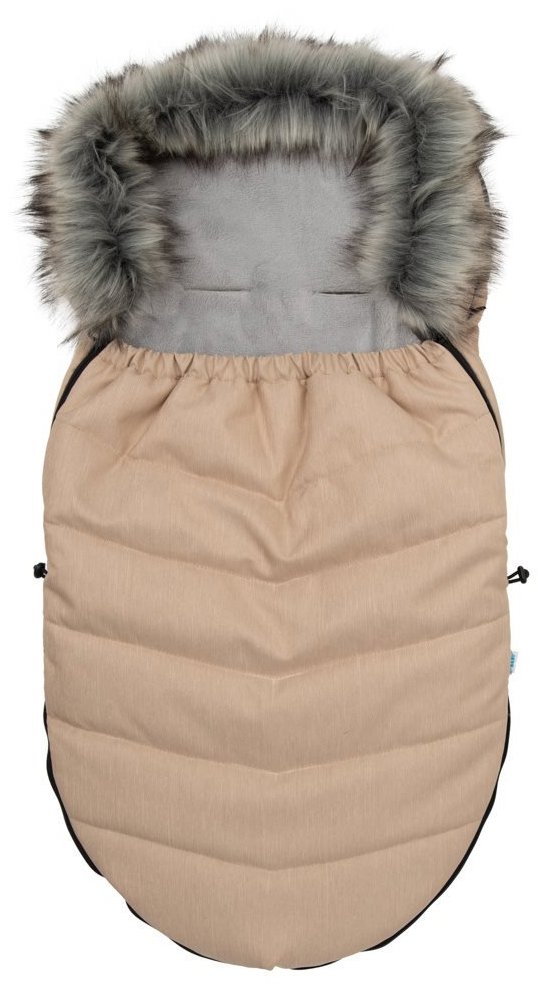 New Baby Dětský fusak s kožíškem, béžový
