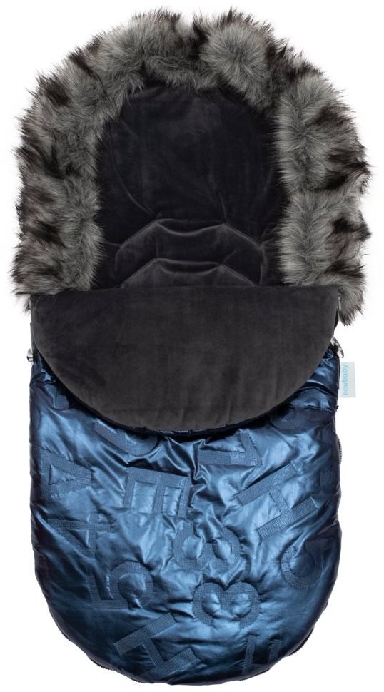 New Baby Luxusní fusak s kožíškem, modrý