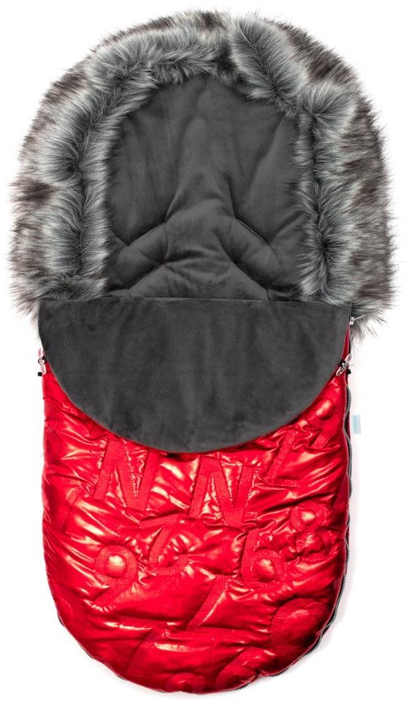 New Baby Luxusní fusak s kožíškem, červený