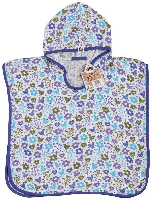 XKKO BMB Bambusové mušelínové pončo Flowers&Birds Boys Vel. 2 (2-3 roky)