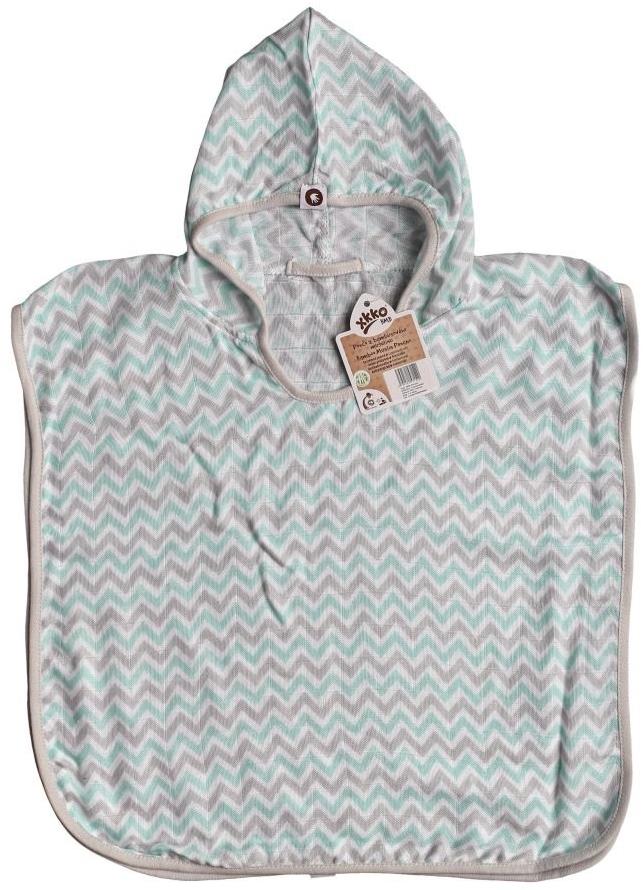 XKKO BMB Bambusové mušelínové pončo Chevron Mint Vel. 2 (2-3 roky)