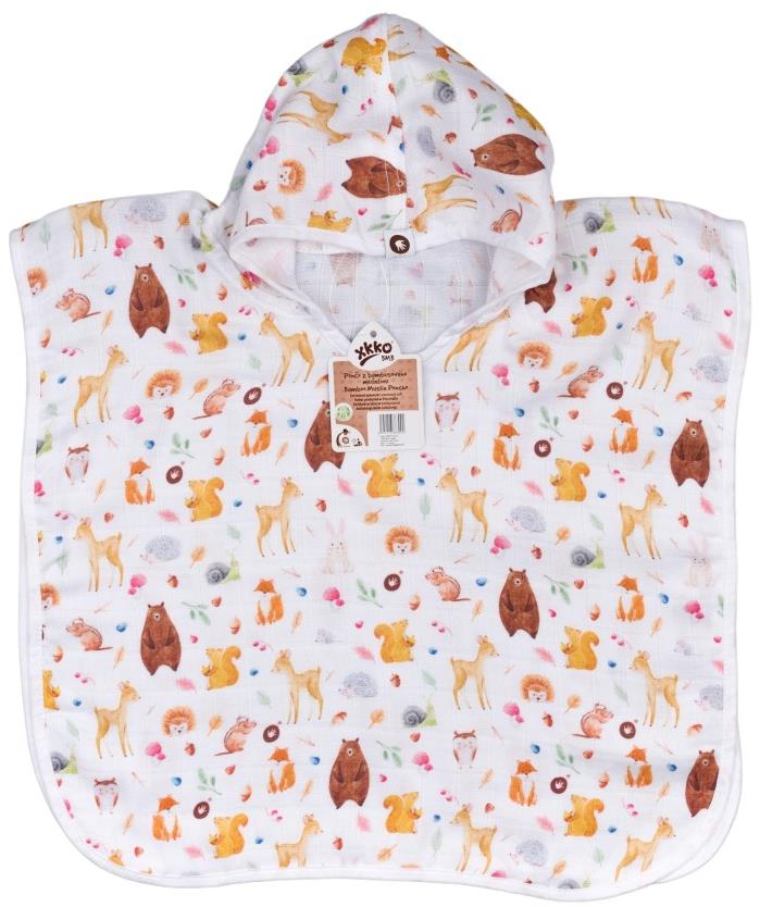 XKKO BMB Bambusové mušelínové pončo Digi Wild Forest Vel. 2 (2-3 roky)