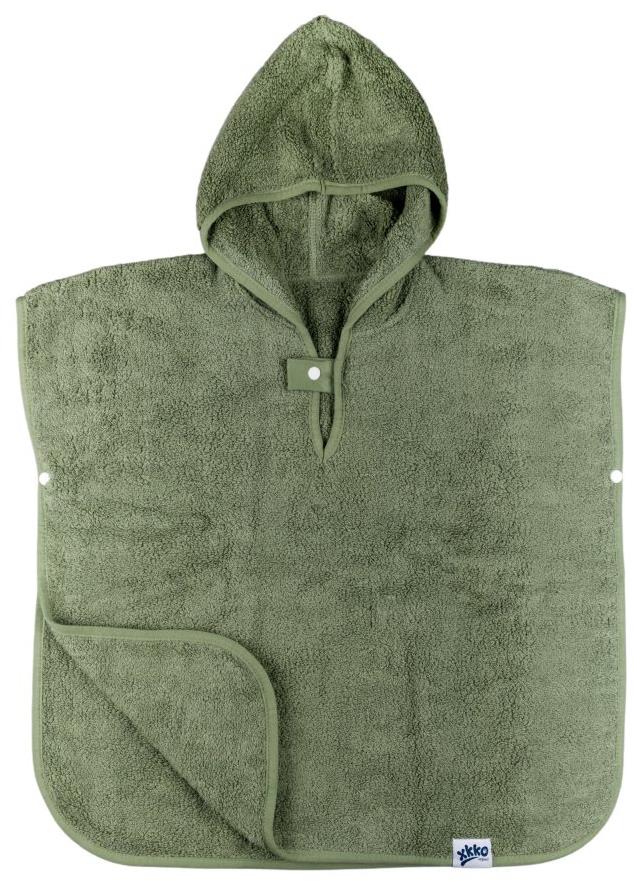 XKKO Bio bavlněné froté pončo Organic Granite Green (1,5 - 4 roky)