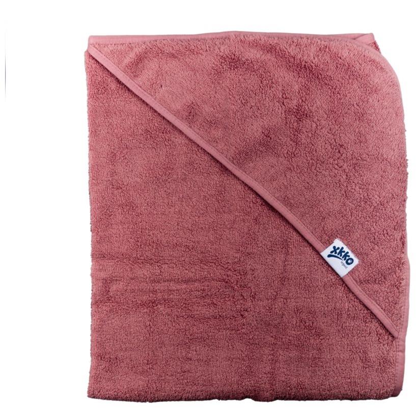 XKKO Organic BIO bavlněná froté osuška s kapucí 90 × 90 Mesa Rose