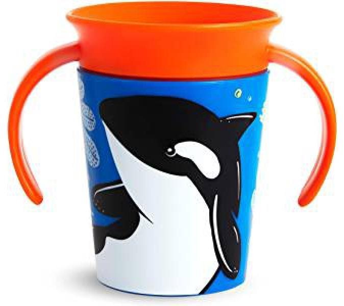 Munchkin Juniorský hrneček WildLove 360° s oušky 177 ml kosatka