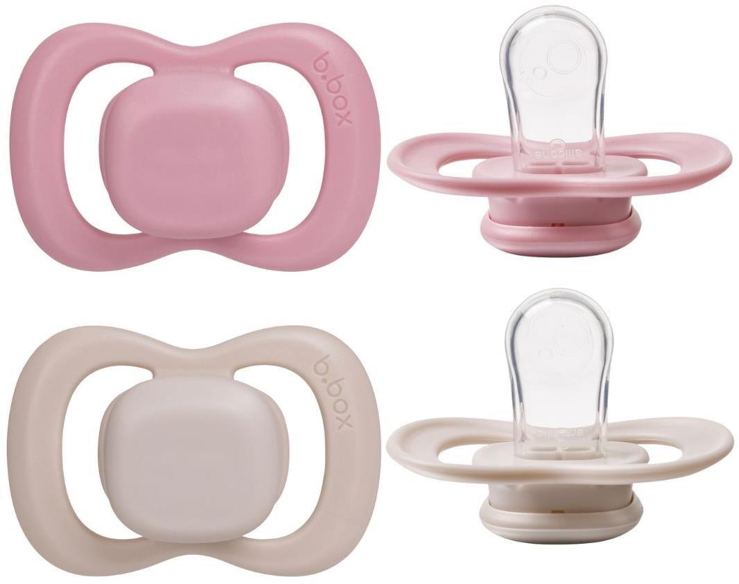 b.box Dudlíky silikonové 0-6m 2 ks berry/blush