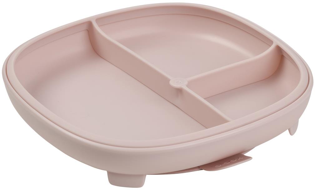 B.box Dělený talířek s přísavkou 2v1 růžový