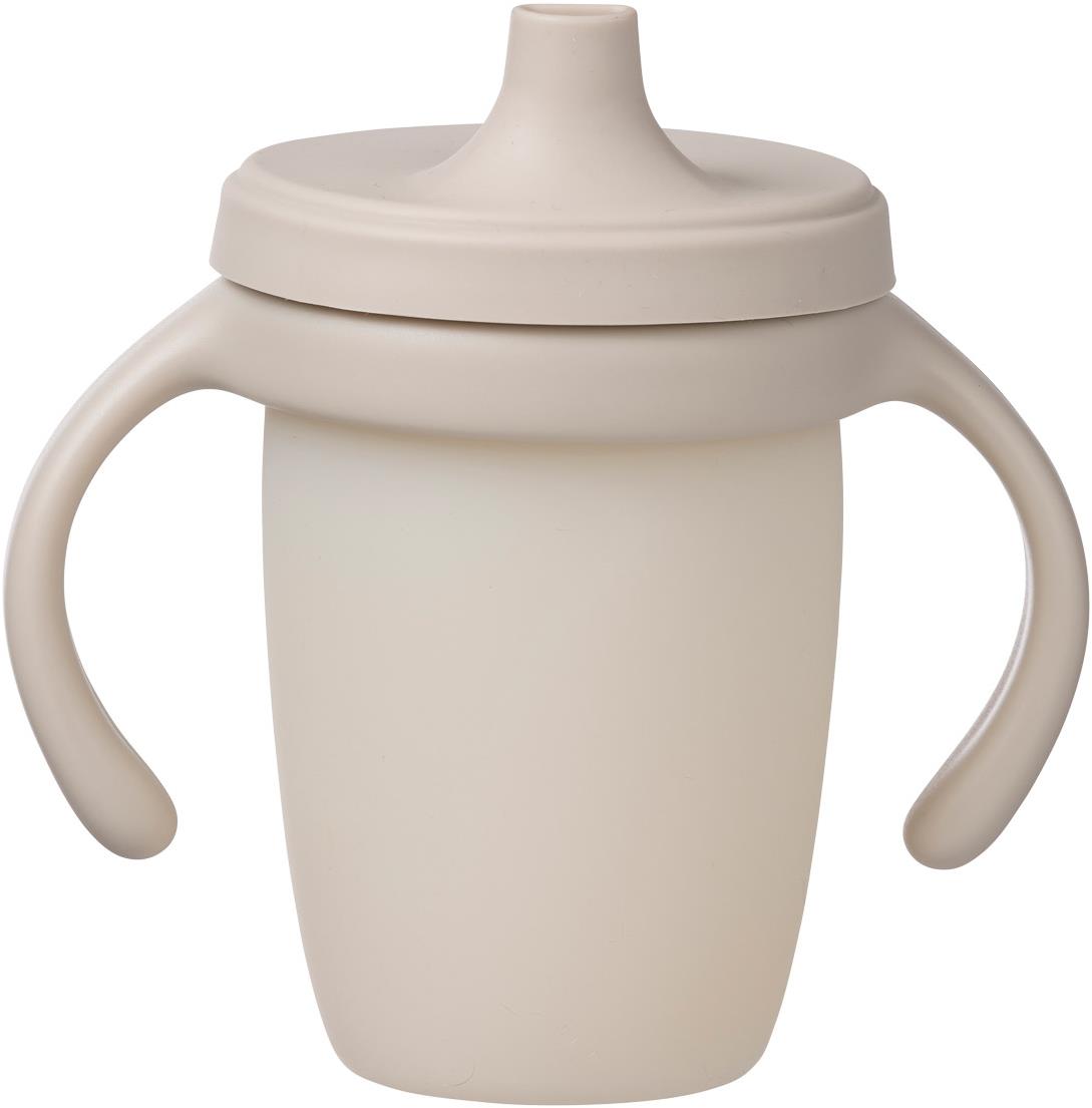 B.box Silikonový hrneček s pítkem béžový