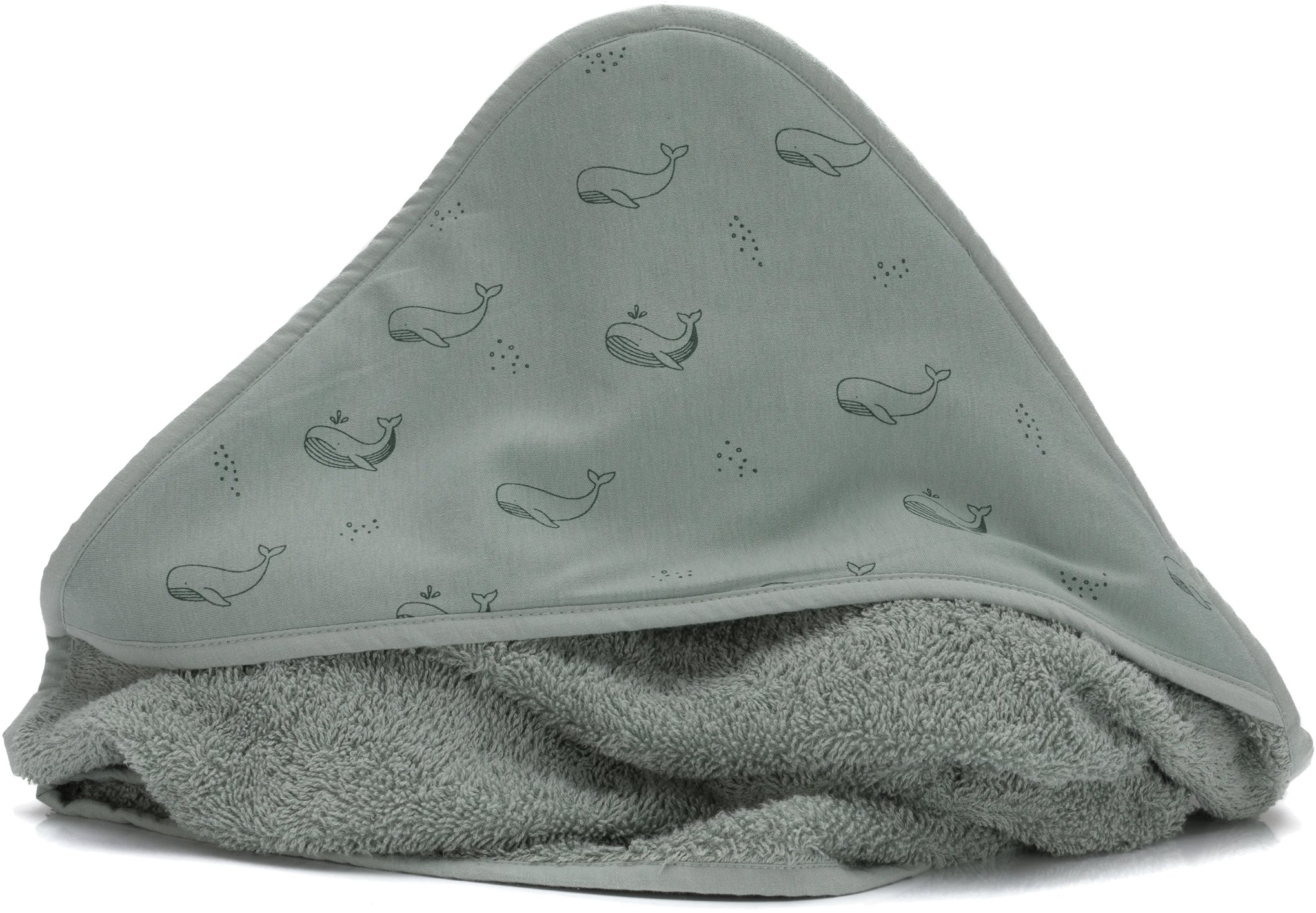 Fillikid Osuška s kapucí whale green 75 × 75 cm