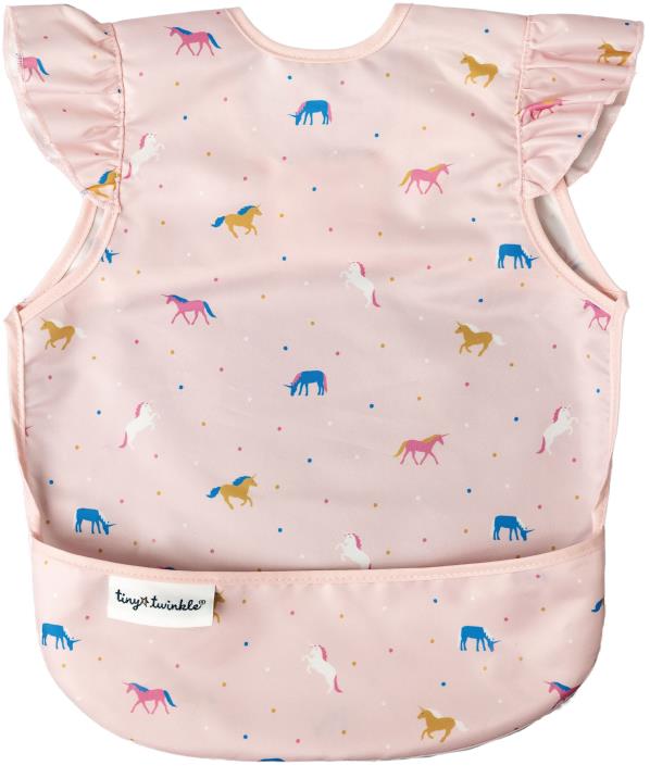 Tiny Twinkle Zástěrka s bryndákem a volánky Large 2-4 roky Unicorn Confetti