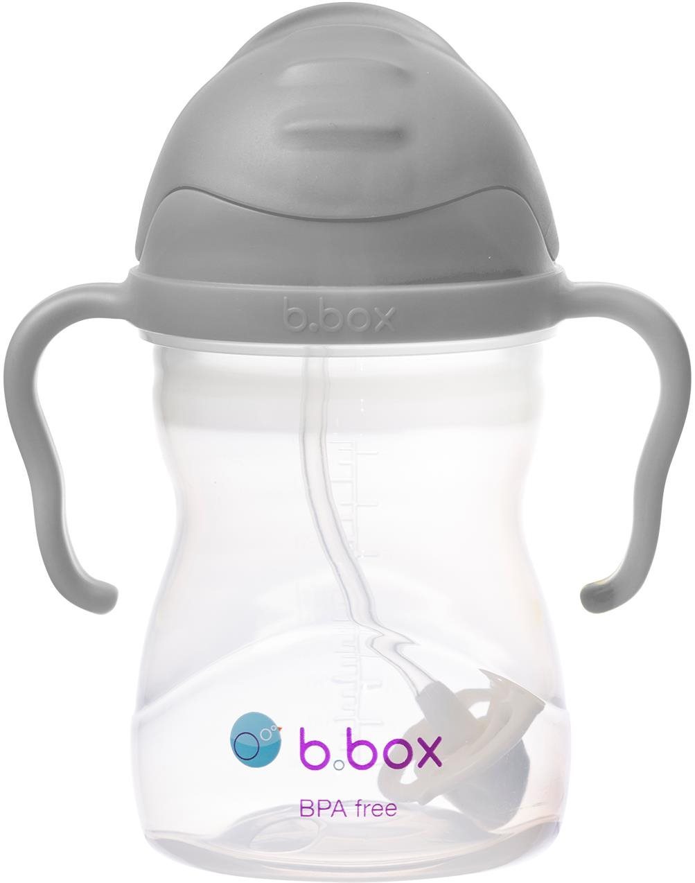 B.box Hrneček s brčkem šedý 240 ml