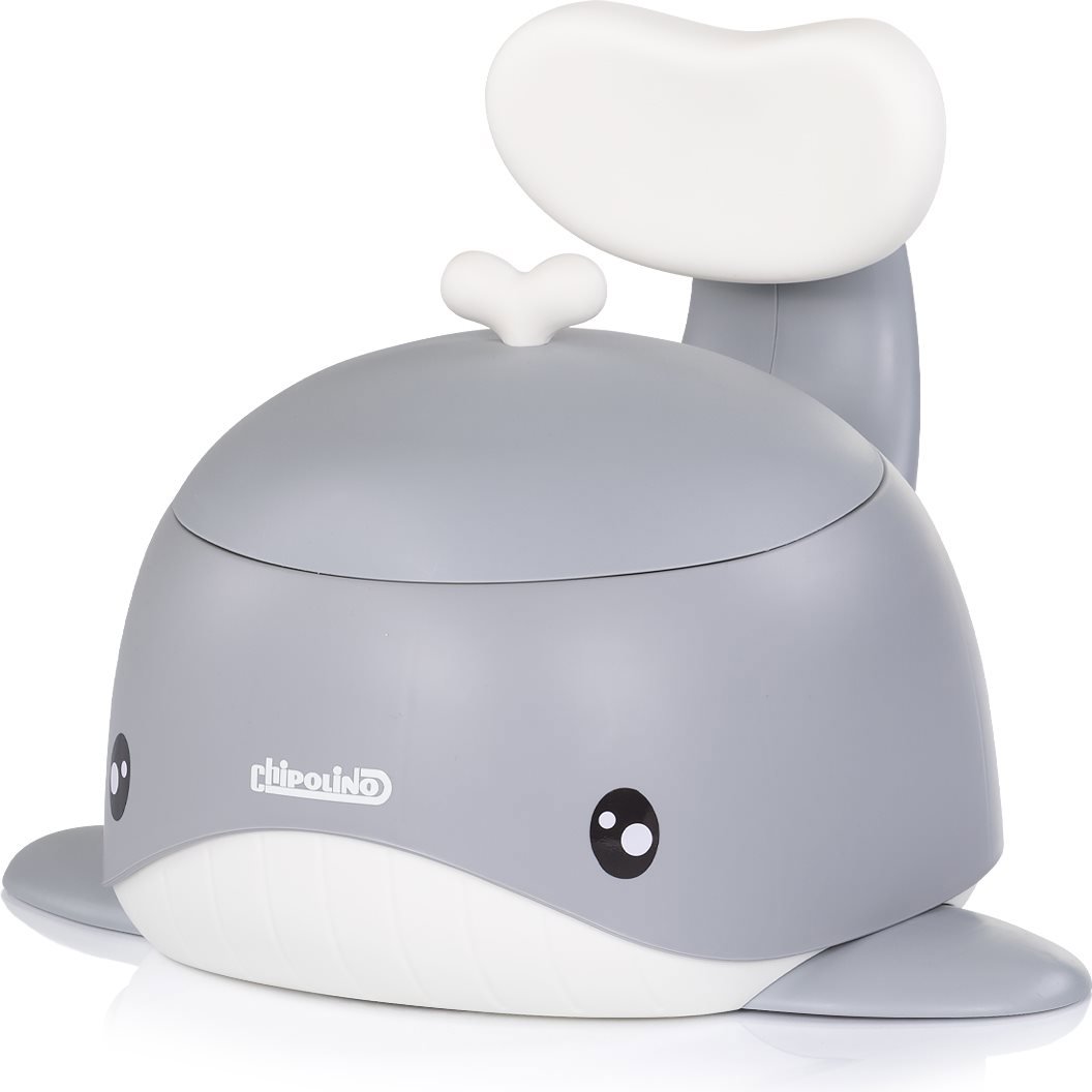 CHIPOLINO Dětský nočník s opěrkou Whale Grey
