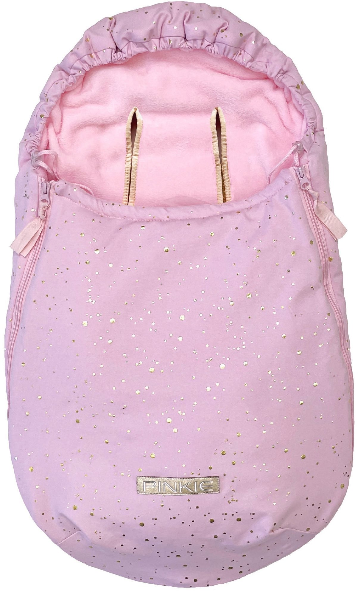 Pinkie fusak shine gold pink 0-12 měsíců