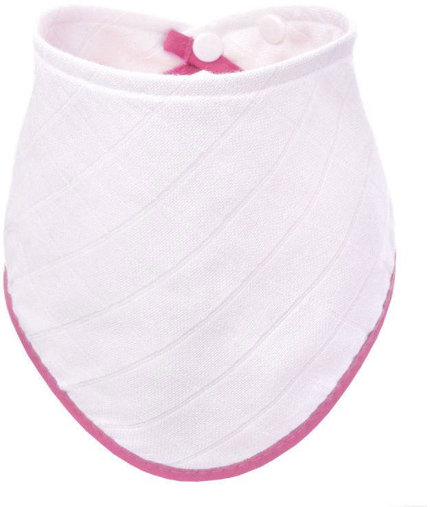 T-TOMI BIO Bambusový slintáček White with pink edging