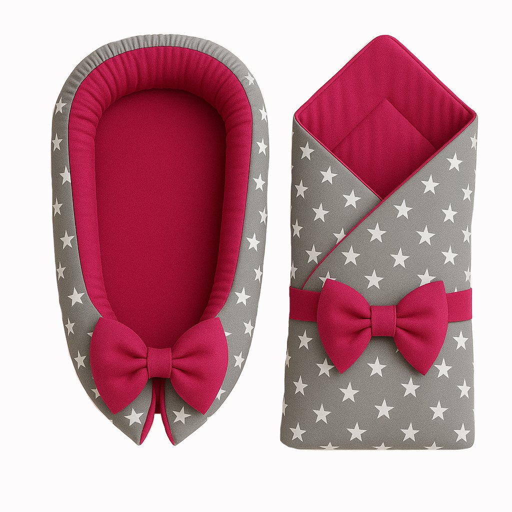 BabyTýpka Výbavička pro miminko mini Stars fuchsie