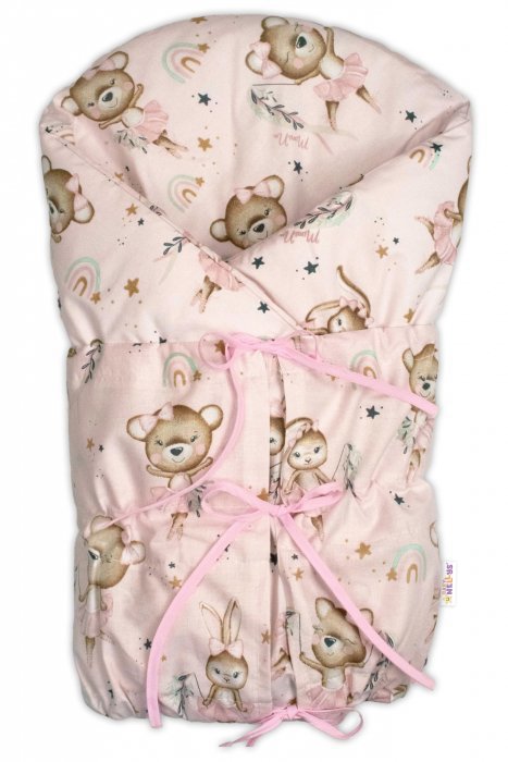 Baby Nellys Klasická retro zavinovačka LALLY šněrovací s výplní, Little Balerina, růžová