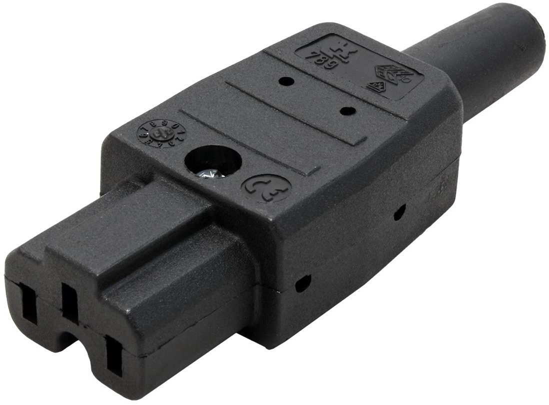 Bachmann Konektor síťový IEC320 C15A samice, 250 V/10 A, na kabel, černý (916.170)