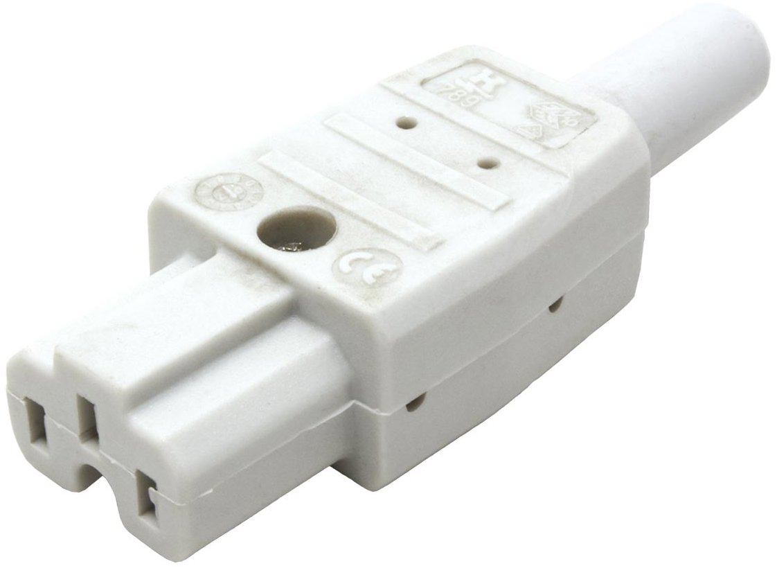 Bachmann Konektor síťový IEC320 C15A samice, 250 V/10 A, na kabel, šedý (916.970)