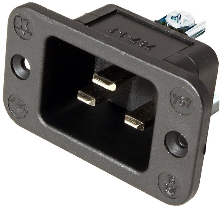 Bachmann Panelový konektor síťový IEC320 C20 samec, 250 V/16 A, černý (917.173)