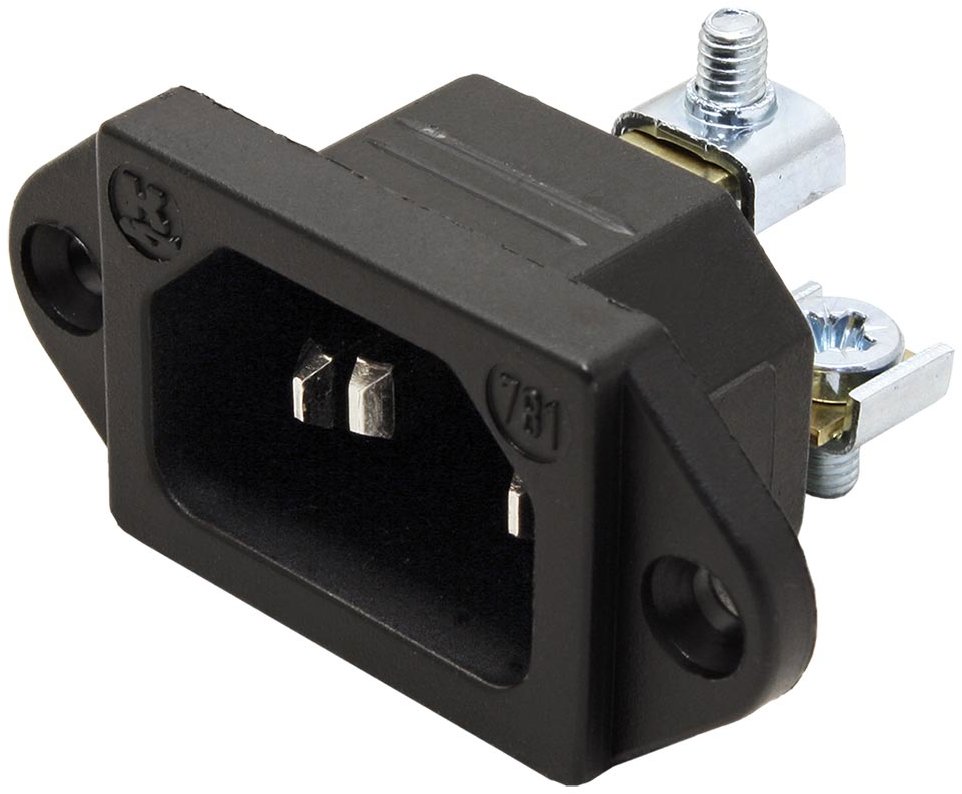 Bachmann Panelový konektor síťový IEC320 C14 samec, 250 V/10 A, černý (917.170)