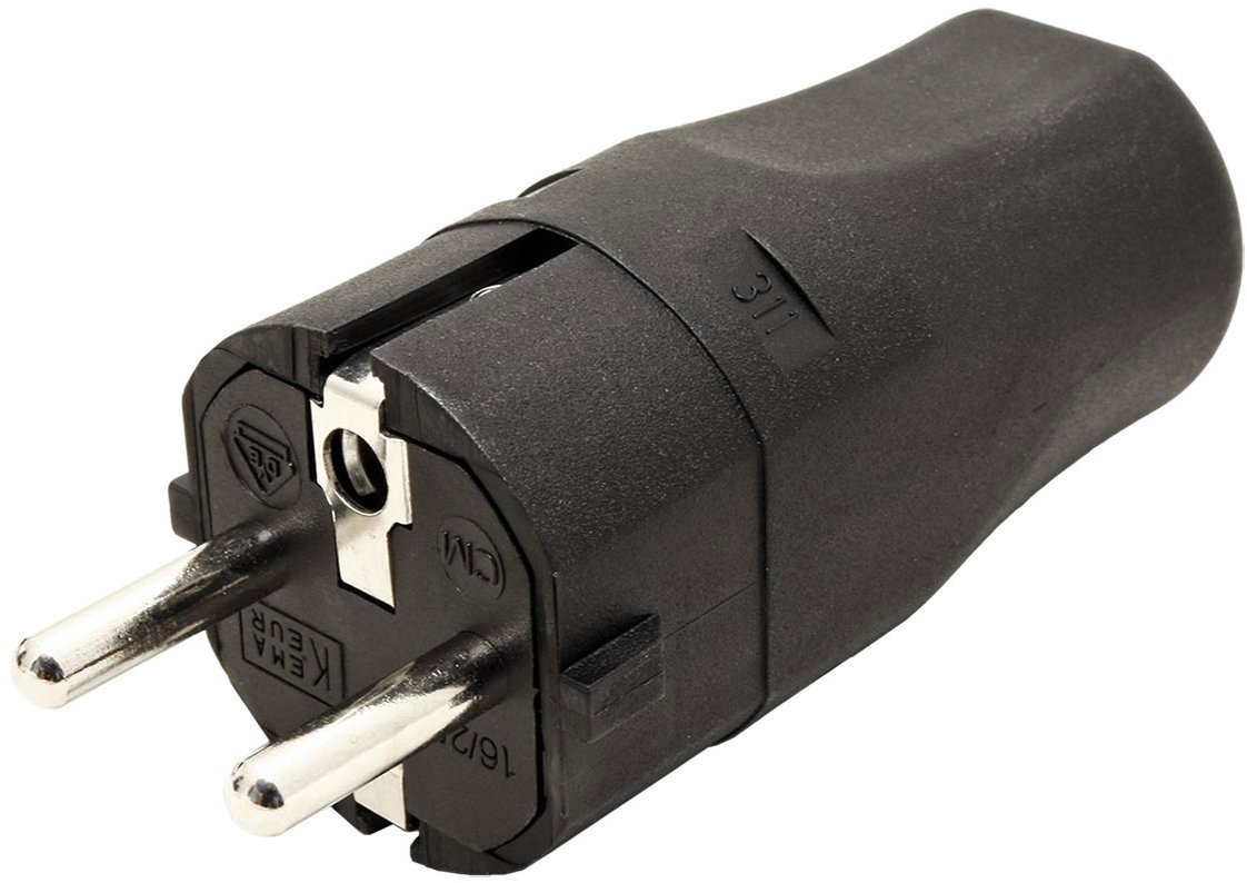 Bachmann Konektor síťový 250 V / 16 A, samec, CEE 7 / 7, na kabel, černý (960.101)