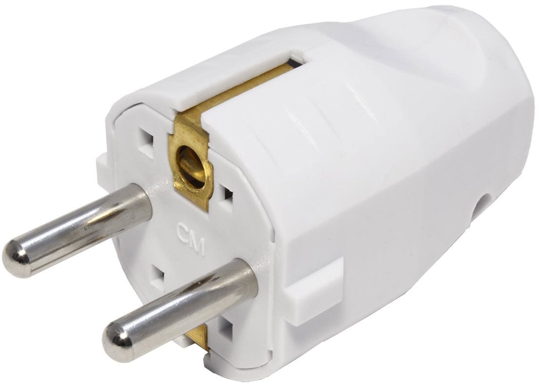 Bachmann Konektor síťový 250 V / 16 A, samec, CEE 7 / 7, na kabel, bílý (910.200)