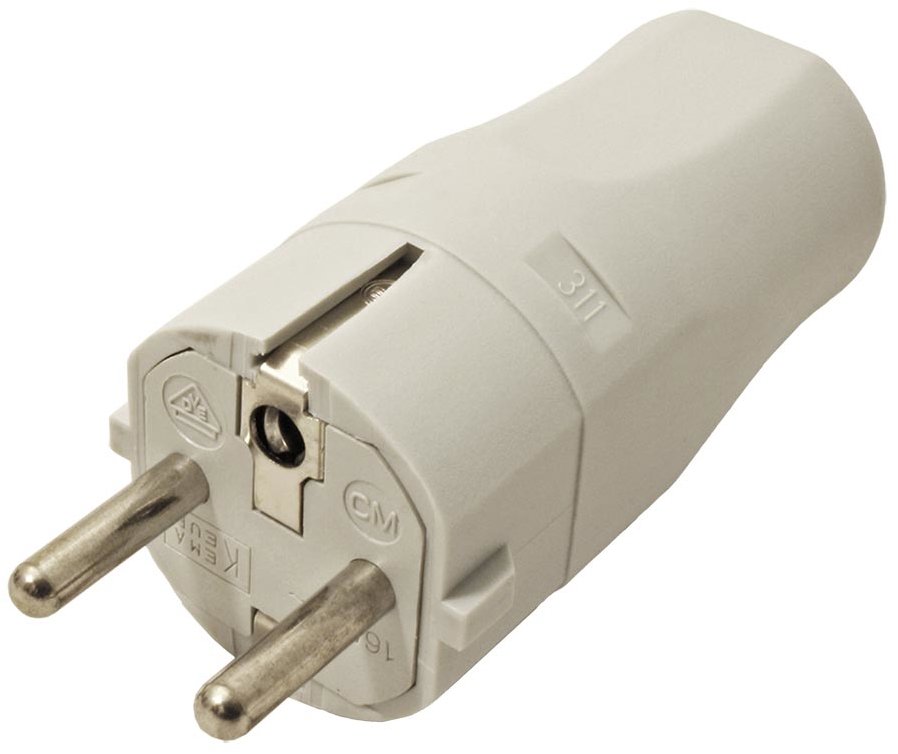 Bachmann Konektor síťový 250 V / 16 A, samec, CEE 7 / 7, na kabel, šedý (960.301)