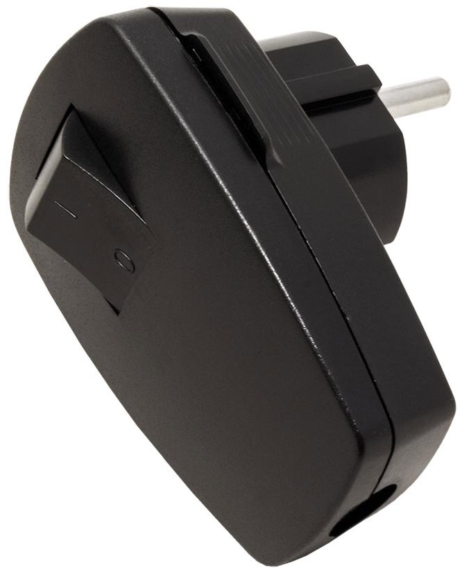 Bachmann Konektor síťový 250 V / 16 A, samec, CEE 7 / 7, s vypínačem, na kabel, černý (911.171)