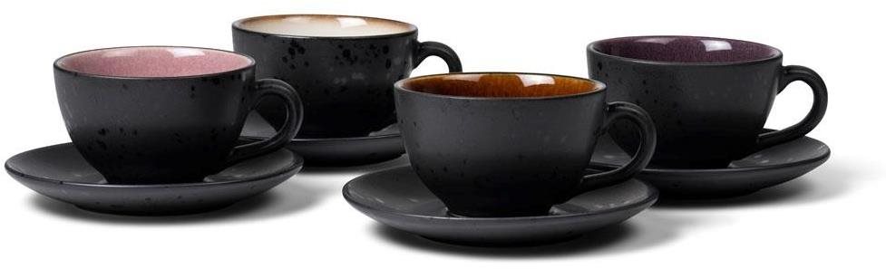 Bitz Šálek s podšálkem 24cl Black/Mix (sada 4 ks)