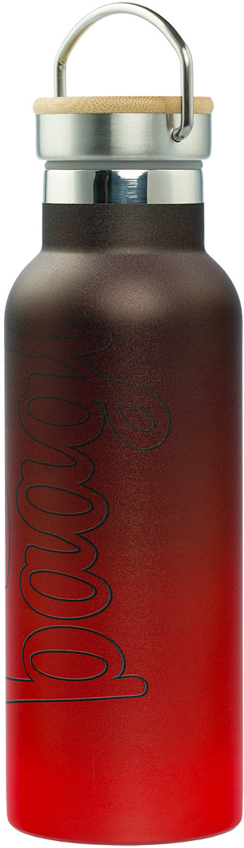 BAAGL Termoláhev s bambusovým víčkem Gradient červeno-černá, 500 ml
