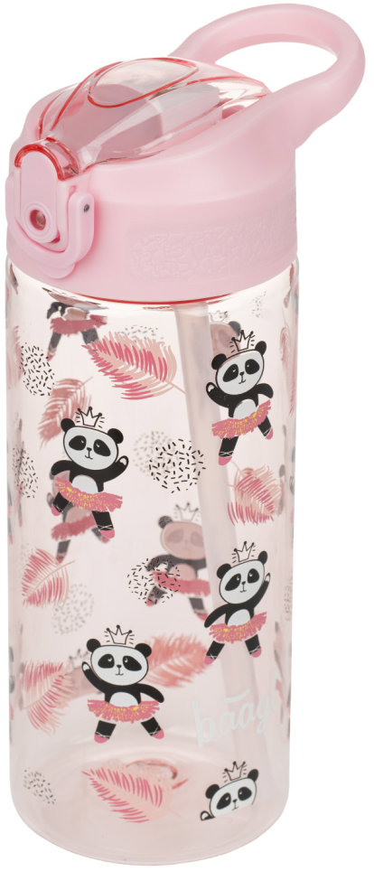 BAAGL Tritanová láhev na pití s brčkem Panda 500 ml