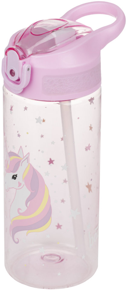 BAAGL Tritanová láhev na pití s brčkem Rainbow Unicorn 500 ml