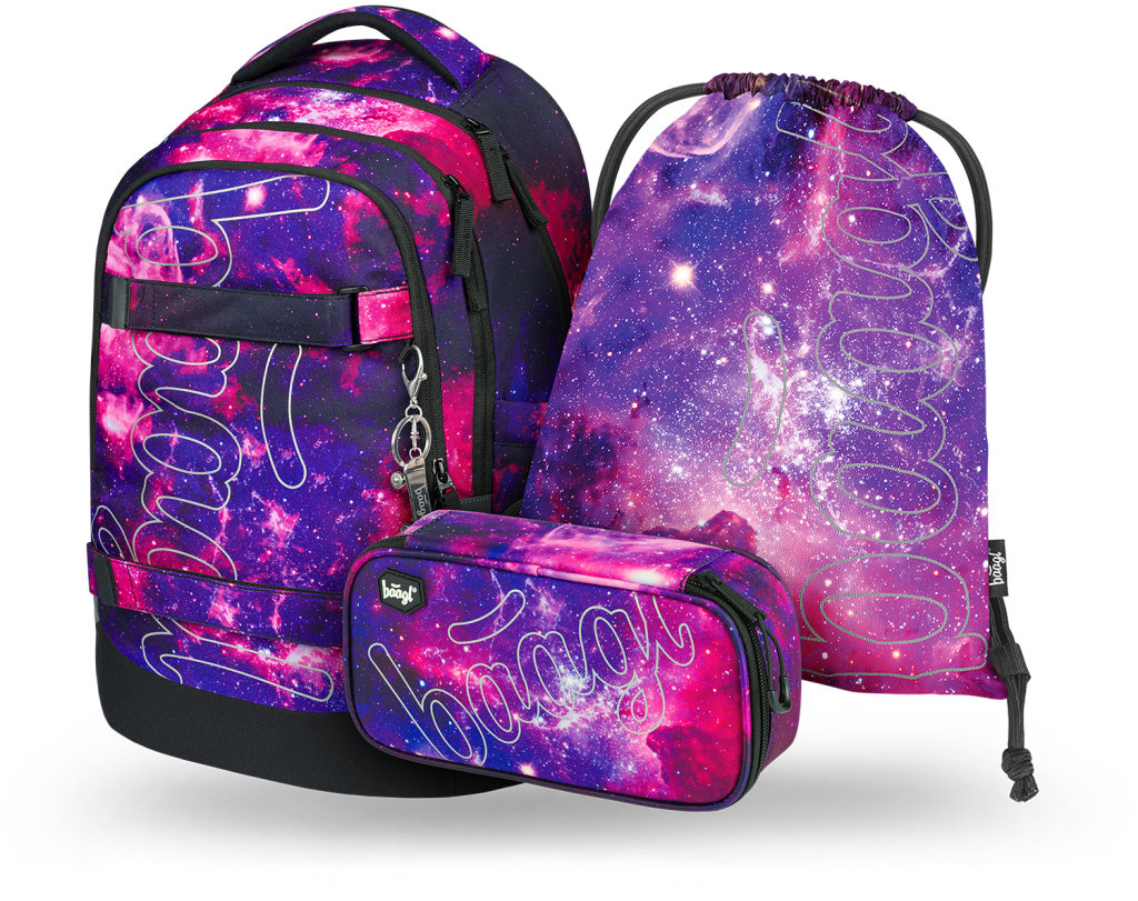 BAAGL SET 3 Skate Max Galaxy: batoh, penál, sáček