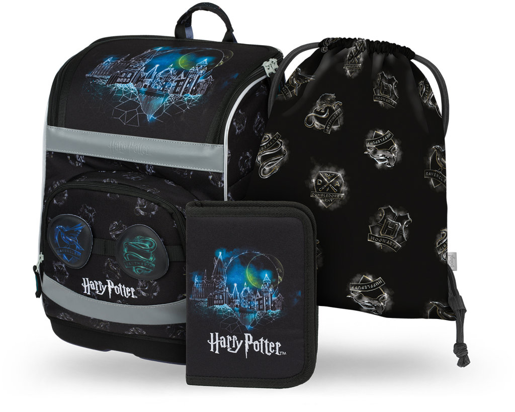 BAAGL SET 3 Zippy plus Harry Potter Bradavice Lumos: aktovka, penál, sáček