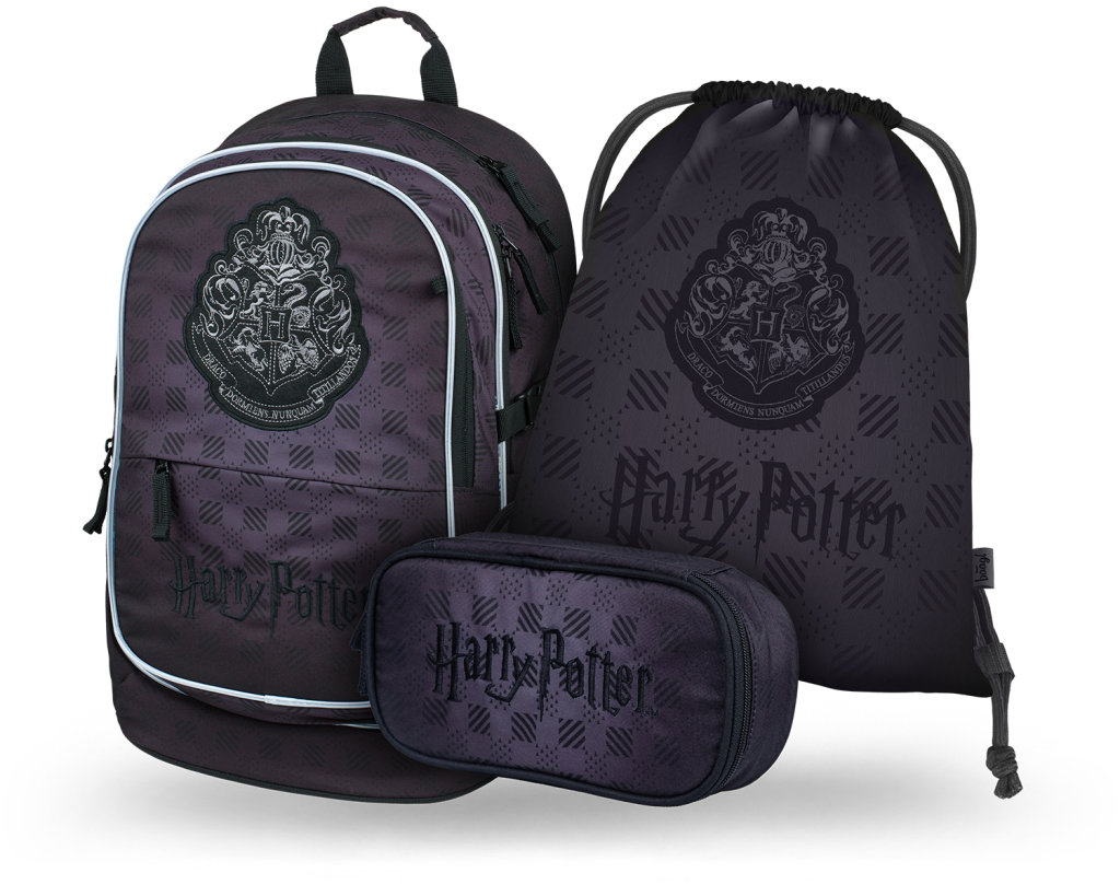 BAAGL SET 3 Core Harry Potter Bradavice černý: batoh, penál, sáček GRS