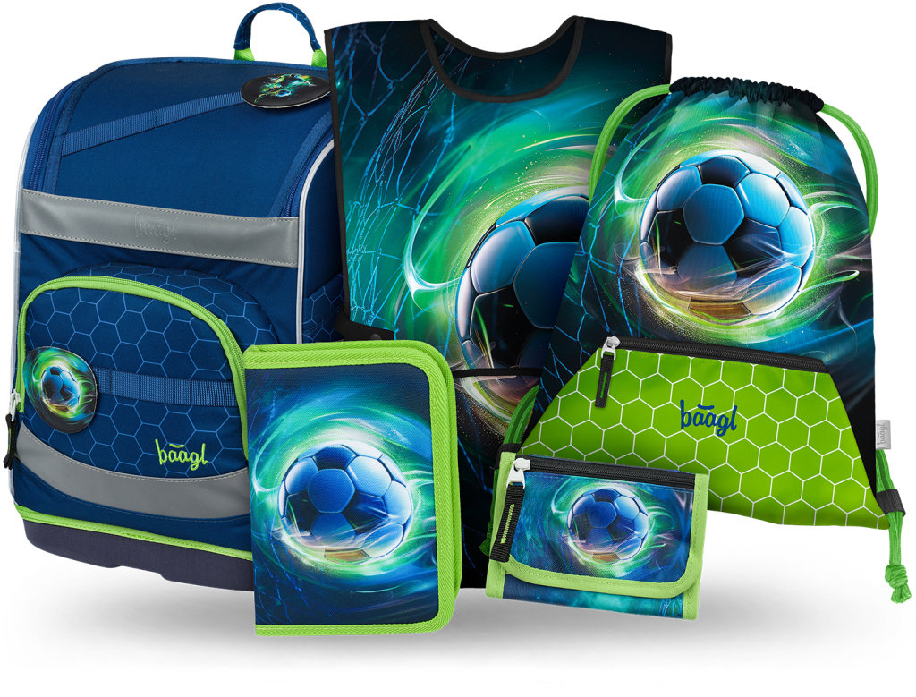 BAAGL SET 5 Zippy Plus Fotbalový Míč: aktovka, penál, sáček, zástěra, peněženka