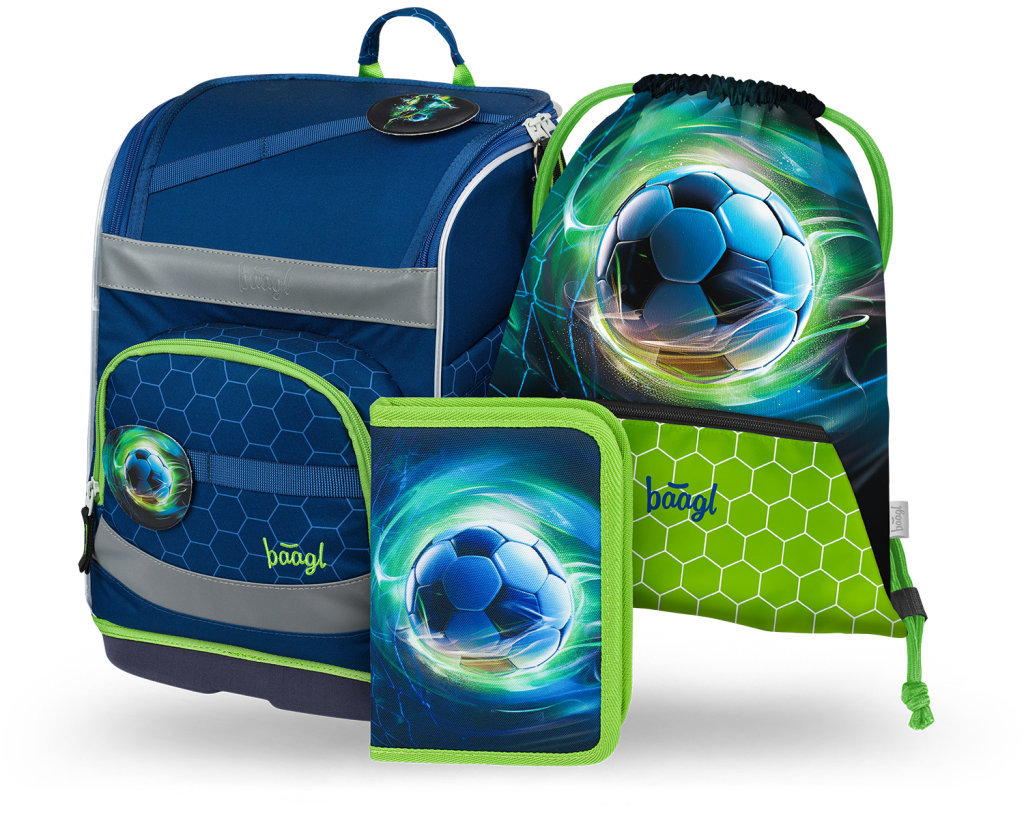 BAAGL SET 3 Zippy plus Fotbalový míč: aktovka, penál, sáček