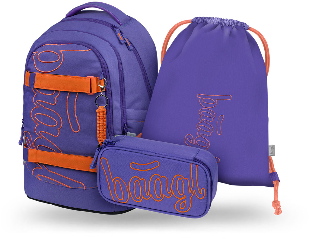 BAAGL SET 3 Skate Max Orange: batoh, penál, sáček GRS