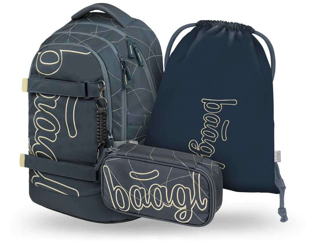 BAAGL SET 3 Skate Max Wave: batoh, penál, sáček GRS