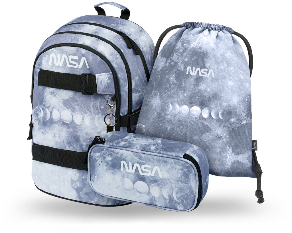 BAAGL 3 SET Skate NASA Grey: batoh, penál, sáček