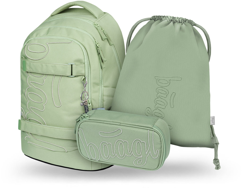 BAAGL SET 3 Skate Max Mentol: batoh, penál, sáček GRS
