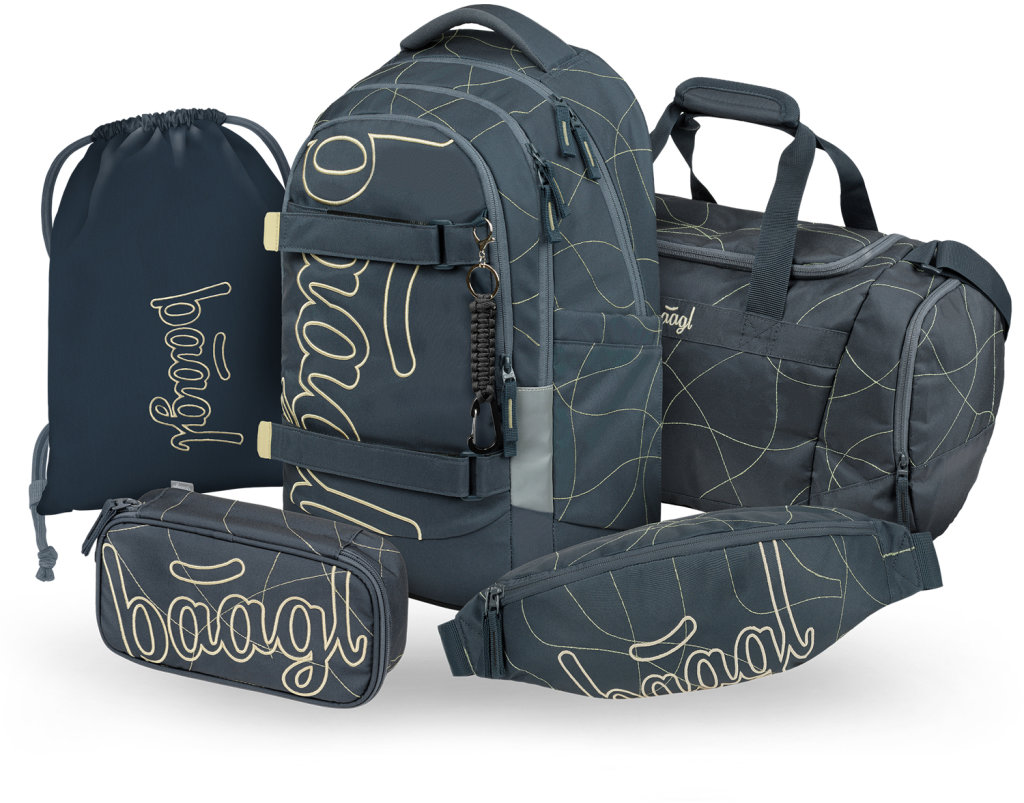 BAAGL SET 5 Skate Max Wave: batoh, penál, sáček, sportovní taška, ledvinka GRS