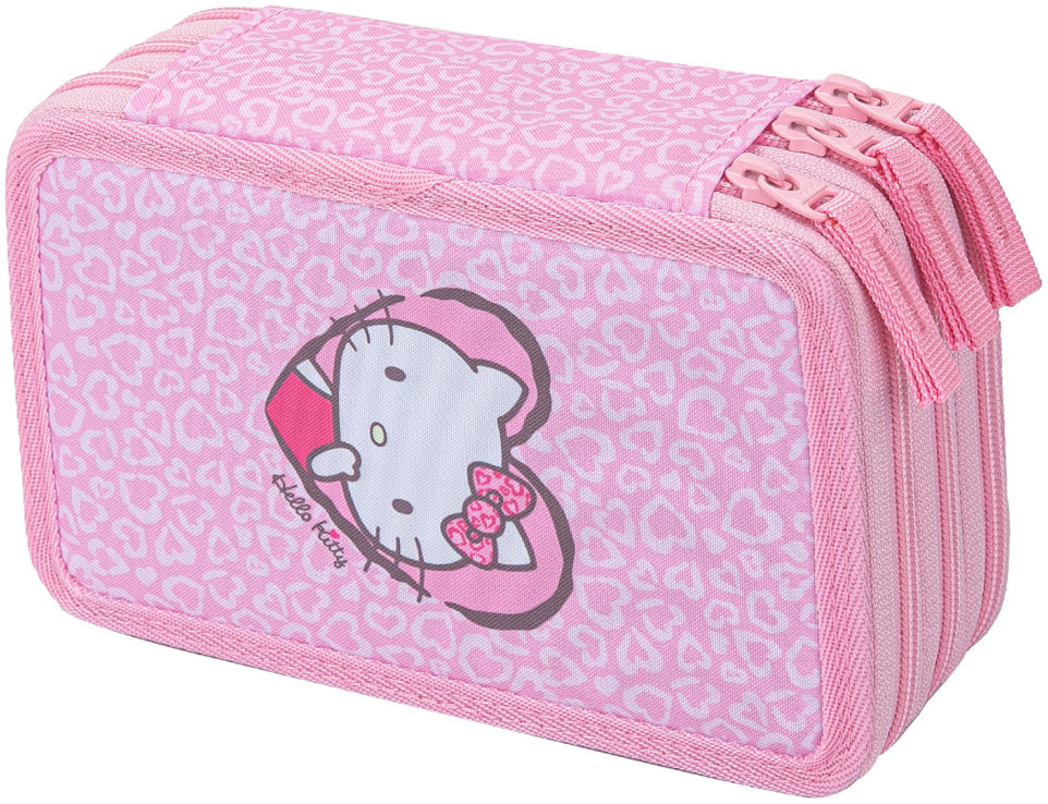 BAAGL Školní penál třípatrový Hello Kitty Sweet Leopard GRS