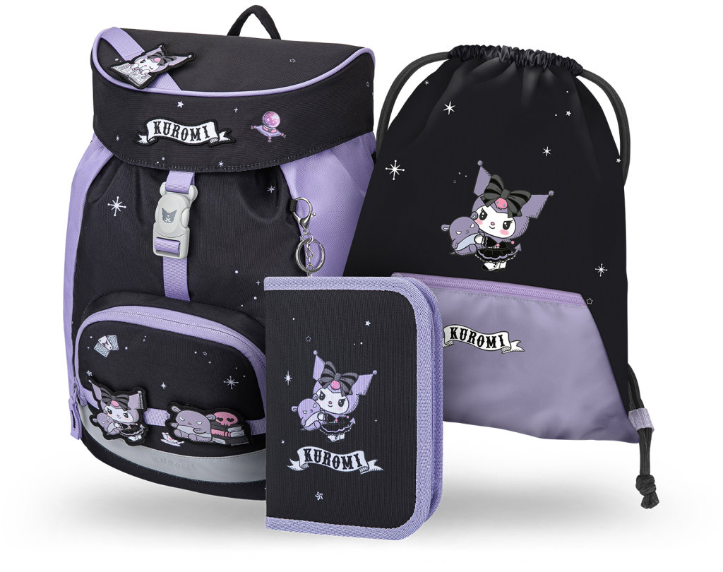 BAAGL SET 3 Airy Kuromi Fortune Dream: batoh, penál, sáček GRS