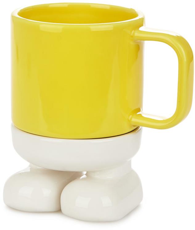 BALVI Hrnek s miskou Mr. Standy 27586, 300 ml, žlutý