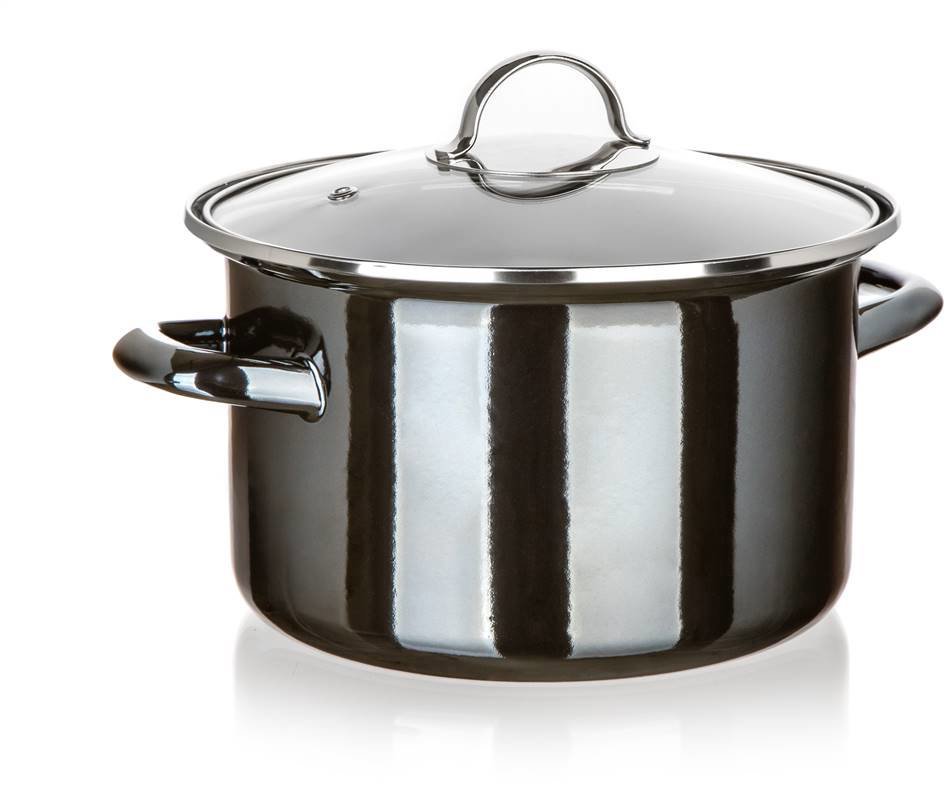 BANQUET METALLIC Black Hrnec smaltovaný 24 cm 3,7 l s poklicí