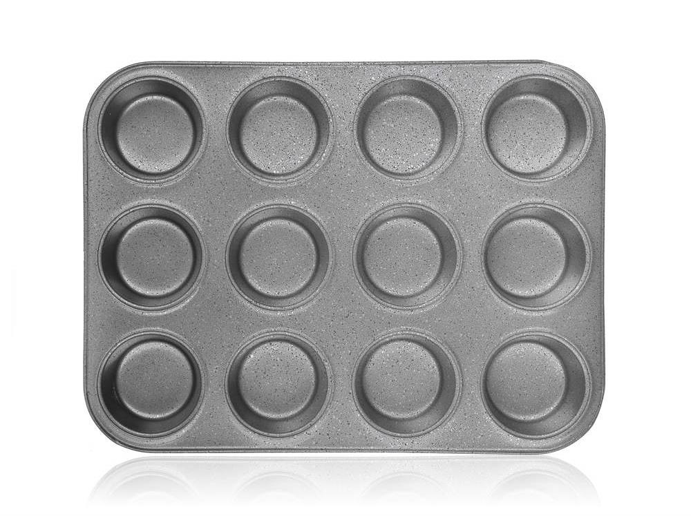 BANQUET Forma na 12 muffinů s nepřilnavým povrchem GRANITE 35 × 26,5 × 3 cm